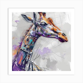 Robot Giraffe Canvas Print Art Print