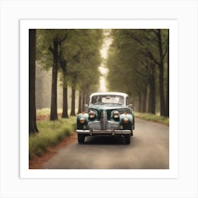 Old Car In The Woods Art Print