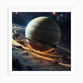 Saturn In Space Art Print