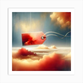 Red Tag In The Clouds 1 Art Print