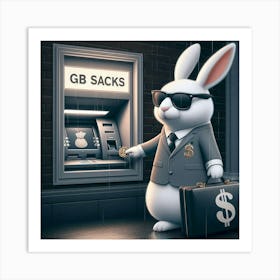 Rabbit At Atm Art Print