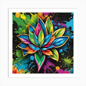 Colorful Flower Painting 2 Art Print