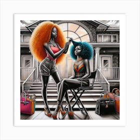 Two Women With Big Hair Art Print