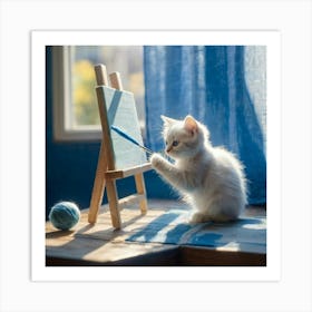 Kitten On Easel Art Print