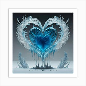 Heart silhouette in the shape of a melting ice sculpture 6 Art Print