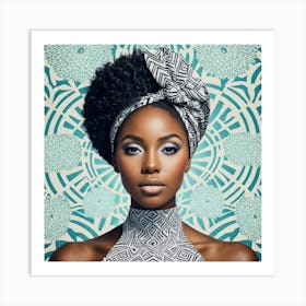 Black Woman With A Head Scarf Art Print