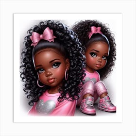Two Little Black Girls 1 Art Print