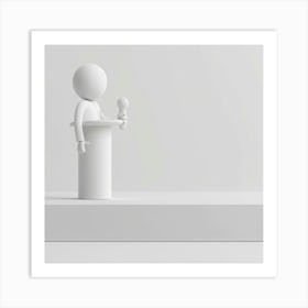 3d Person At Podium Art Print