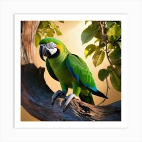 Parrot Perched On A Branch 2 Art Print