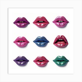 Lips Stock Videos & Royalty-Free Footage 1 Art Print