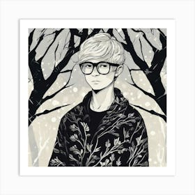 Boy With Glasses Art Print