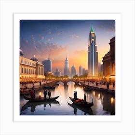 Dubai Cityscape Art Print