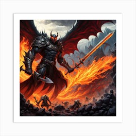 Demon In Flames 1 Art Print