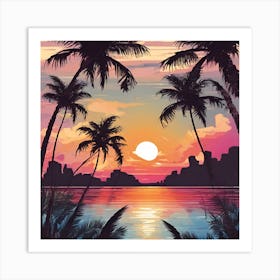 Sunset Painting Art Print