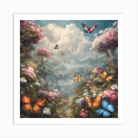 Butterflies In The Sky Art Print