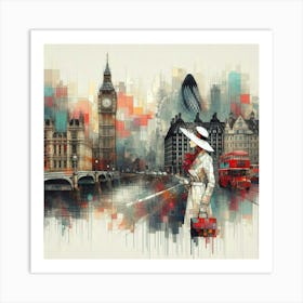 Abstract Art English lady in London 2 Art Print