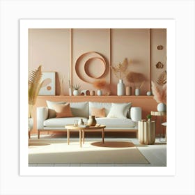 Pink Living Room Art Print