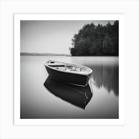 Boat On A Lake 2 Art Print