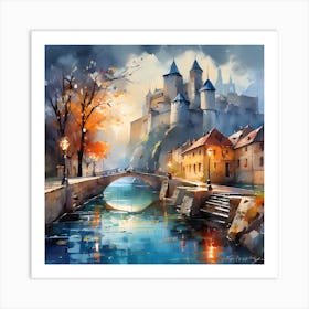 Castle At The River Art Print