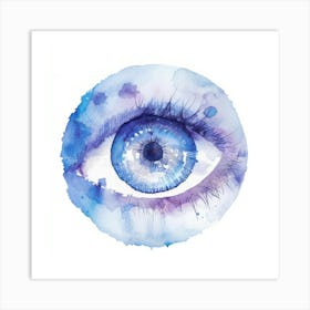 Blue Eye Watercolor Painting Art Print