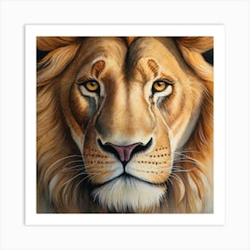 Lion Face Painting Art Print