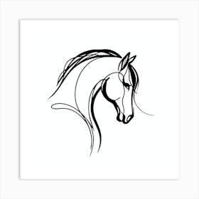 Horse Line Art 08 Art Print