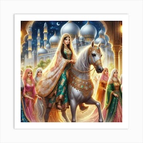 Muslim Women On Horseback26 Art Print