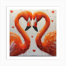 Flamingo Love 1 Art Print