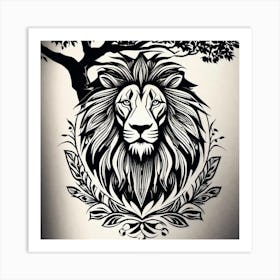 Lion Tattoo Art Print