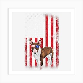 Limited Edition Bull Terrier Dog Usa Flag Boys Girls Men Women Art Print