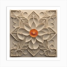 Flower paper art 1 Art Print