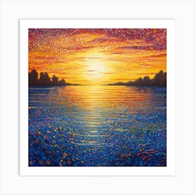 Sunset On The Lake 4 Art Print