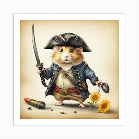 Pirate Hamster 2 Art Print