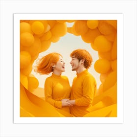 Korean Couple Art Print