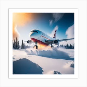 Airplane On Snow (38) Art Print