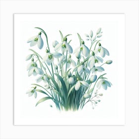 Flowers of Snowdrops Art Print