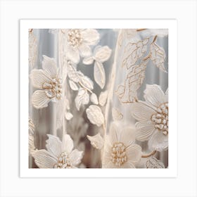 Embroidered Lace Curtains Art Print