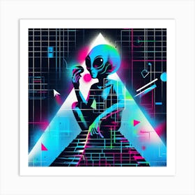 Alien Art Graffiti Style Art Print