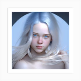 Girl With Blue Eyes Art Print