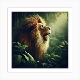 Lion In The Jungle Art Print