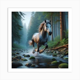 Horse In The Forest 2 Art Print