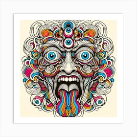 Psychedelic Face Art Print