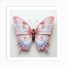 Butterfly On White Background Art Print