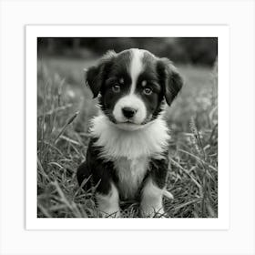 Black And White Puppy 2 Art Print