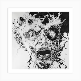 Zombie Head Art Print