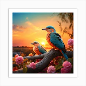 Kingfisher Birds Art Print