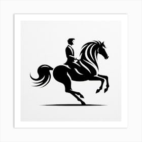 A man riding a horse 3 Art Print