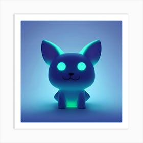 Glow In The Dark Cat Art Print