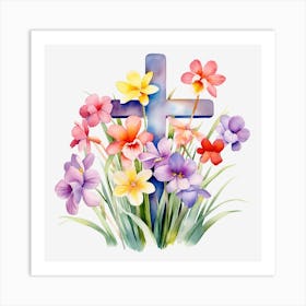 Easter Cross 1 Art Print