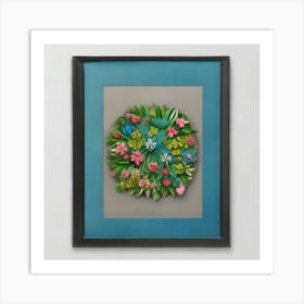 Floral Wreath Framed Print Art Print